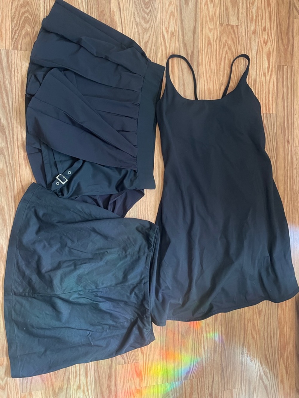 Halara two skirts/skorts and one skort dress, black, size medium